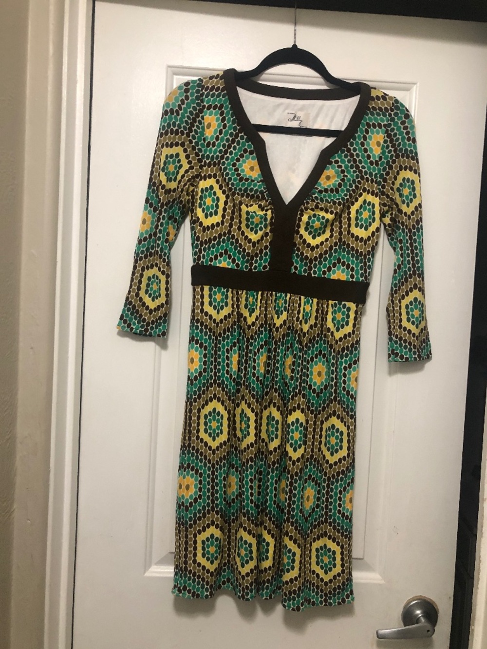 Milly of NY Geometric Polka Dot Print Silk Dress Size Small